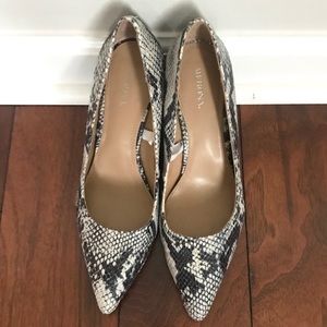 Faux snakeskin heels